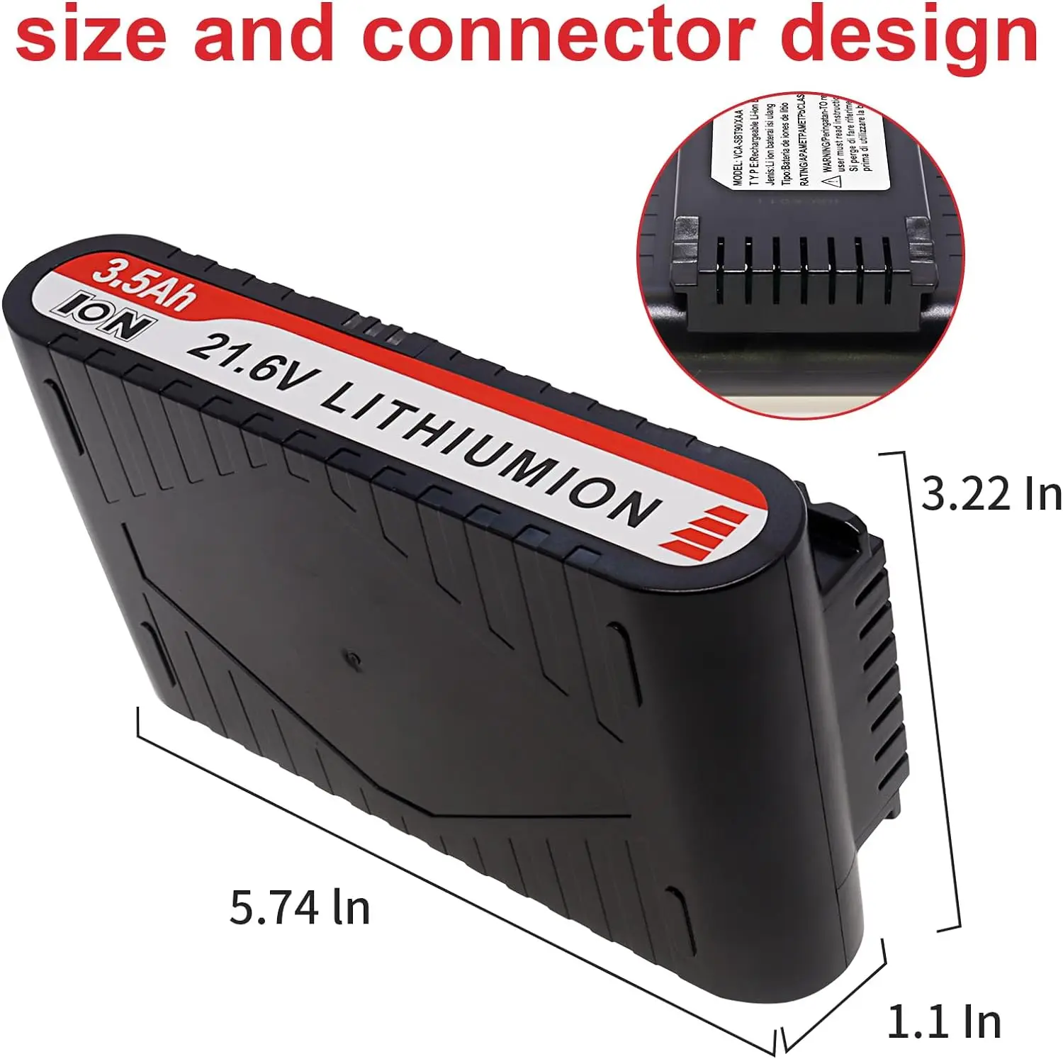 21.6V 3500mAh Replacement Vacuum Cleaner Li-ion Battery for Samsung Jet 90/Jet 75 Pet/Jet 75 Cordless Stick Vacuum VCA-SBT90/XAA