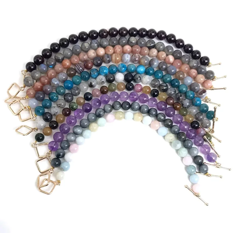 Natural 5A labradorite Crystal quartz agate Sunstone Bracelets Men Women Reiki Healing Strand Bangles Fashion Wristband Jewelry