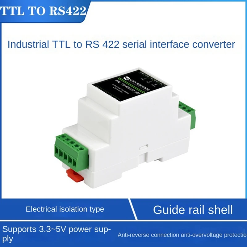 Waveshare Industrial Guide TTL to RS422 Module Electrical Isolated TTL to RS422 Serial Port Converter with Isolation