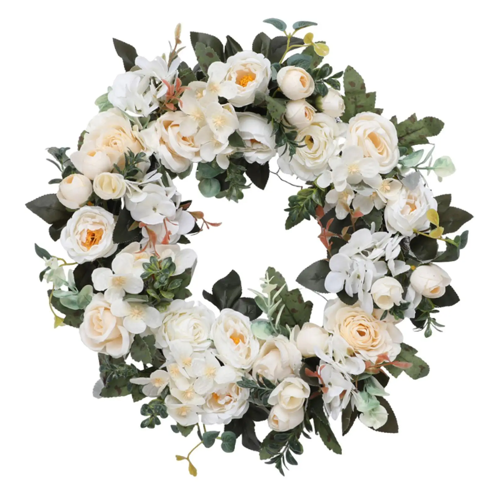 

Элегантный искусственный венок из пионов и роз, шелковая цветочная гирлянда для украшения дверей, стен дома, свадебных мероприятий