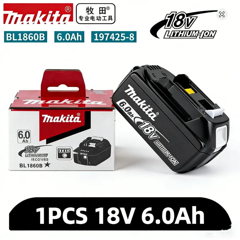 

Оригинальный аккумулятор Makita 18V 6.0Ah, замена для Makita BL1830, BL1840, BL1850, BL1860B, аккумулятор для электроинструментов.