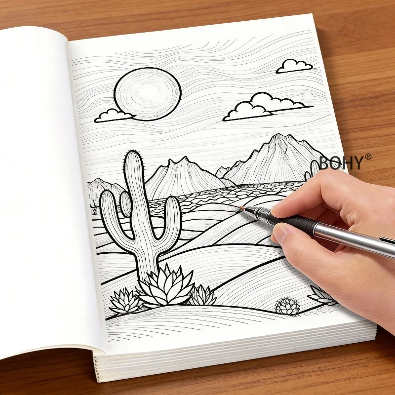 1 Adult Stress Relieving Creative Graffiti Album, Featuring Complex Thread Themes As Mermaids/ Mandala, Etc., 24 Pages A5 Size
