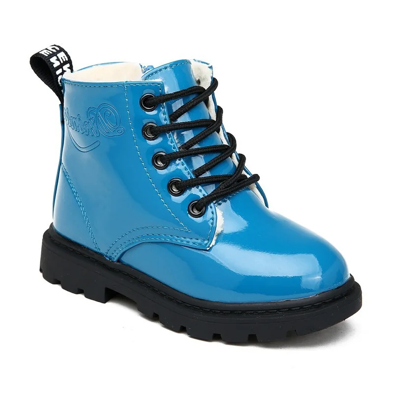 Bottes de neige imperméables en cuir PU pour enfants, chaussures pour enfants, garçons et filles, taille 21-37, hiver, nouveau