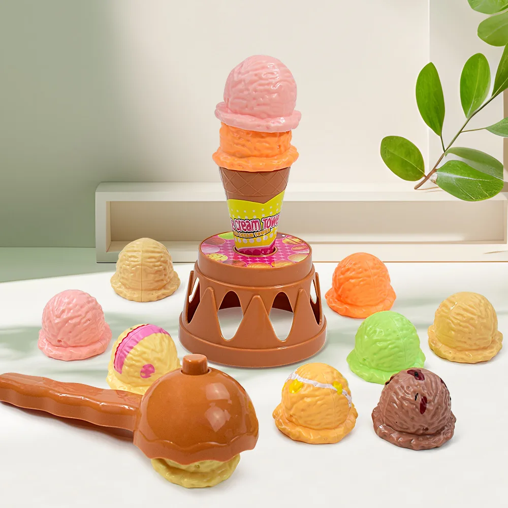 Simulation Food Kitchen Toy Ice Cream Stack Up Play Pretend Play Toys Educational Toys for  Christmas Gift