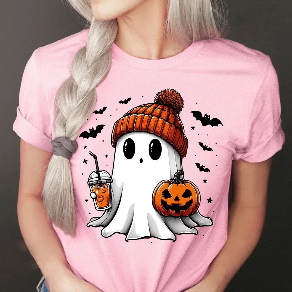 

Cute Ghost Sweatshirt Funny Spooky Women Clothes Womens Ghost Tshirt Spooky Season Tops Halloween Party Shirts Fall Ghost Shirt