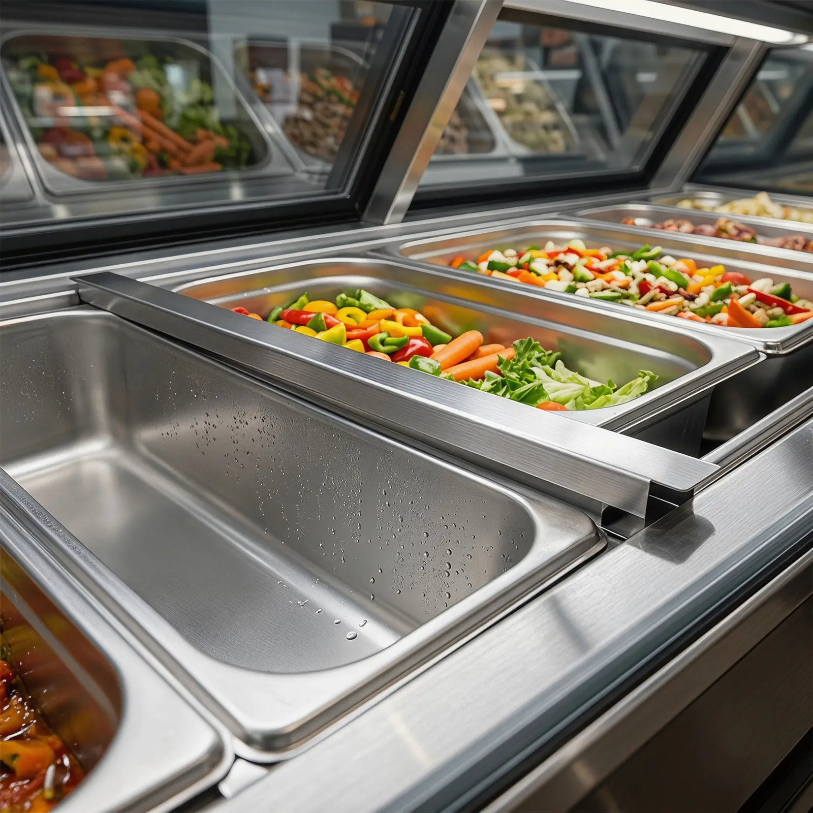 4Pcs Stainless Steel Buffet Pan Support Bar Reliable Food Divider Rod for Steam Table Hotel Tray Holder Organizer