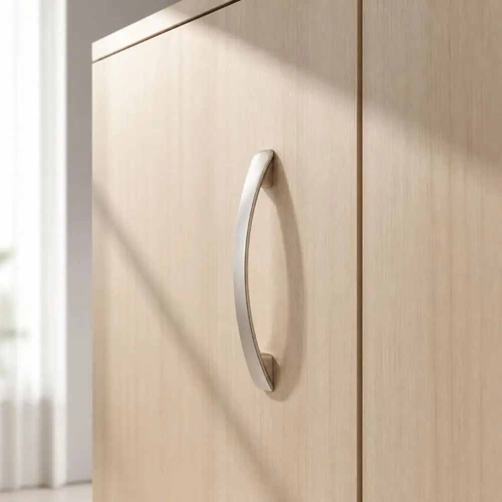 2PCS Curved Profile Cabinet Handles Solid Structure Curved Handle Cupboard Handles Screw Mounting 96/128/160mm Drawer Pulls