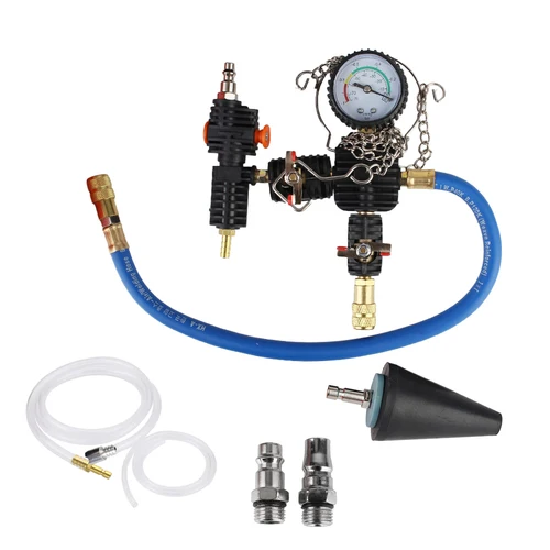 Imagen 2 del producto Kit de herramientas de recarga de refrigerante, cambiador anticongelante de agua con adaptador, sistema de refrigerante para radiador de coche, purga de vacío