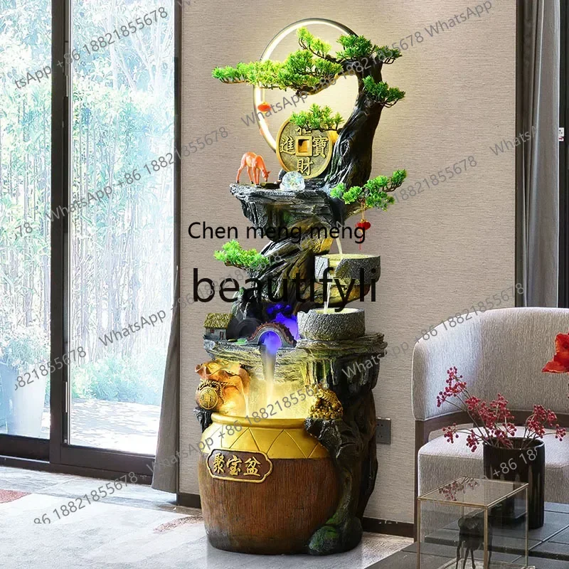 D178  Rockery, flowing water fountain ornament, circulating water to attract wealth, treasure feng shui wheel, office opening gi
