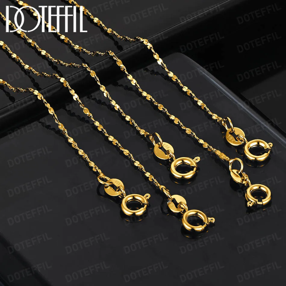 

DOTEFFIL Sparkling 18K Gold Necklace For Women Trendy Clavicle Chain Choker Girls Korean Wedding Party Jewelry Accessories