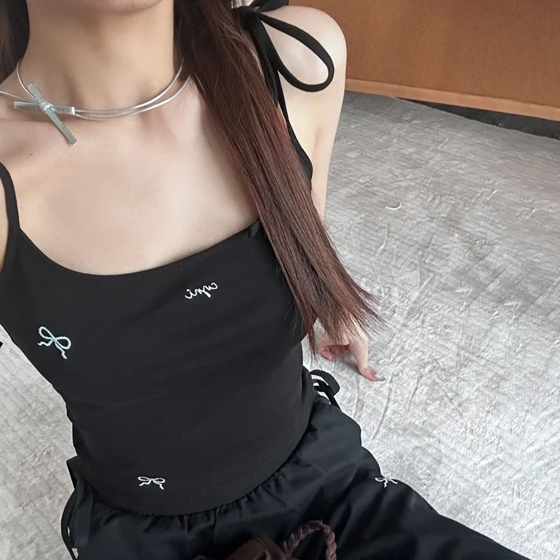 

Summer Hot Girls Bow Camisole Women's Sexy Lace-up Sleeveless Slim Tank Top