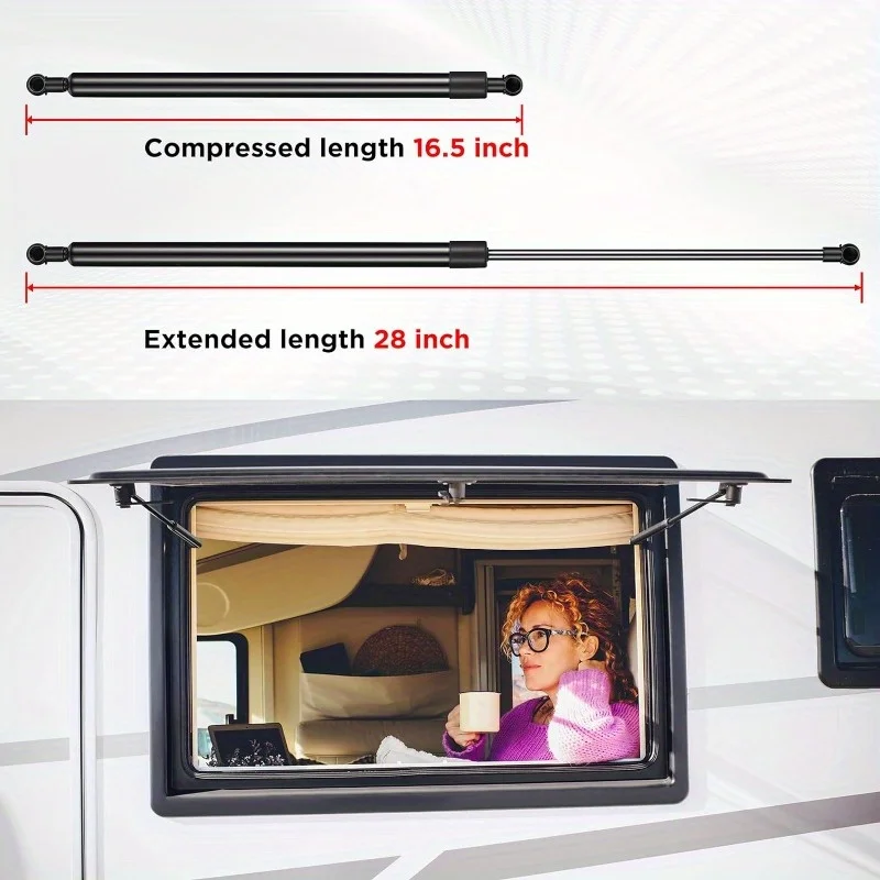 ST280M120 28inch 535N Gas Struts for Leer Camper Shell/Window/Toolbox (Set of 2)