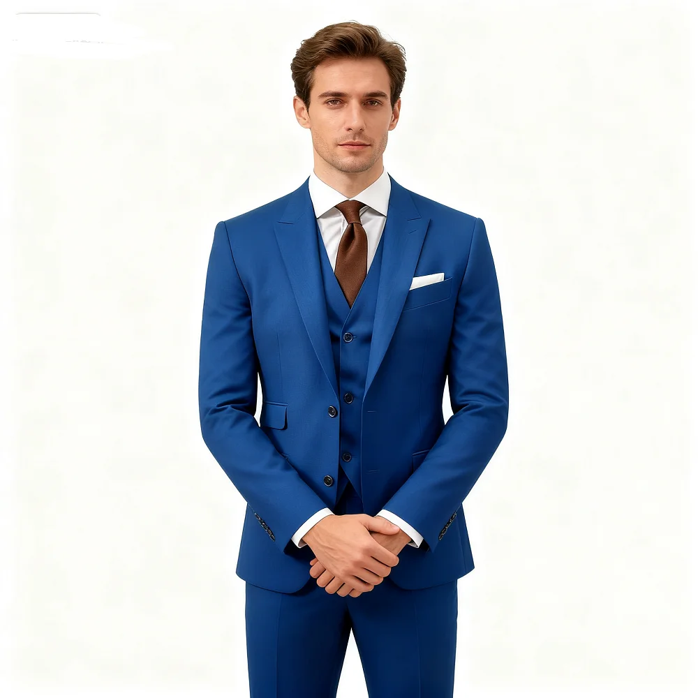 

Элегантный мужской деловой костюм из трех предметов, уникальный костюм с зубчатыми лацканами для свадьбы, курения, повседневная вечеринка, мужской костюм Ternos Roupa Mas