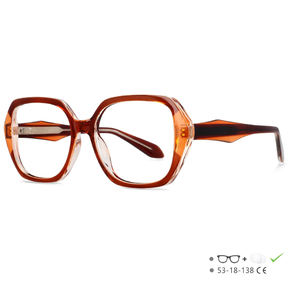 54474 Damen-Katzenaugen-Brille mit blauem Licht, Vintage-Kunststoff, Titan, großer Rahmen, Computerbrille, Rahmen, Korrektionsbrille