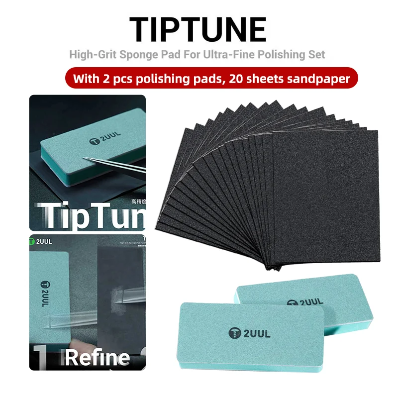 

2uul FM02 Губка для полировки, высокая сетка для пинцета, набор для сверхтонкой полировки, тонкая шлифовка, обрезка, сварочный наконечник, полировальный инструмент