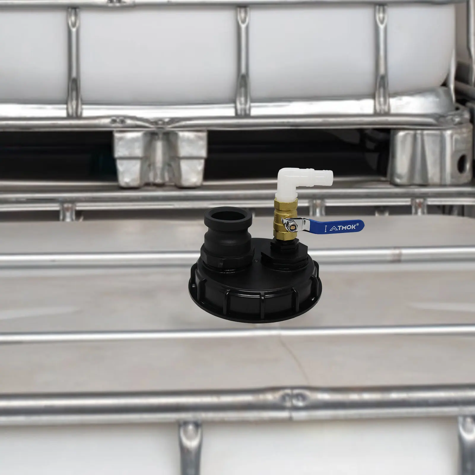 IBC Tote Adapter IBC Tank Cap Cover Lid Tons Fitting Connector With 90-Degree Elbow Professional Tons Barrels Cover For Garden