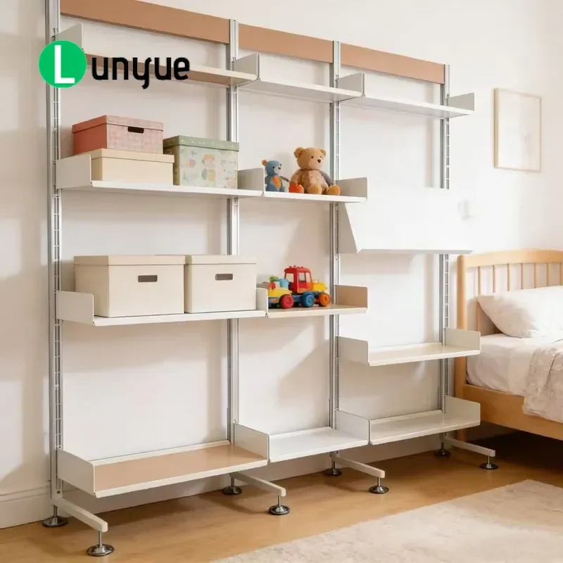 Flexible Detachable Metal Magnetic Height Adjustable Standing Storage Rack for Bookshelves
