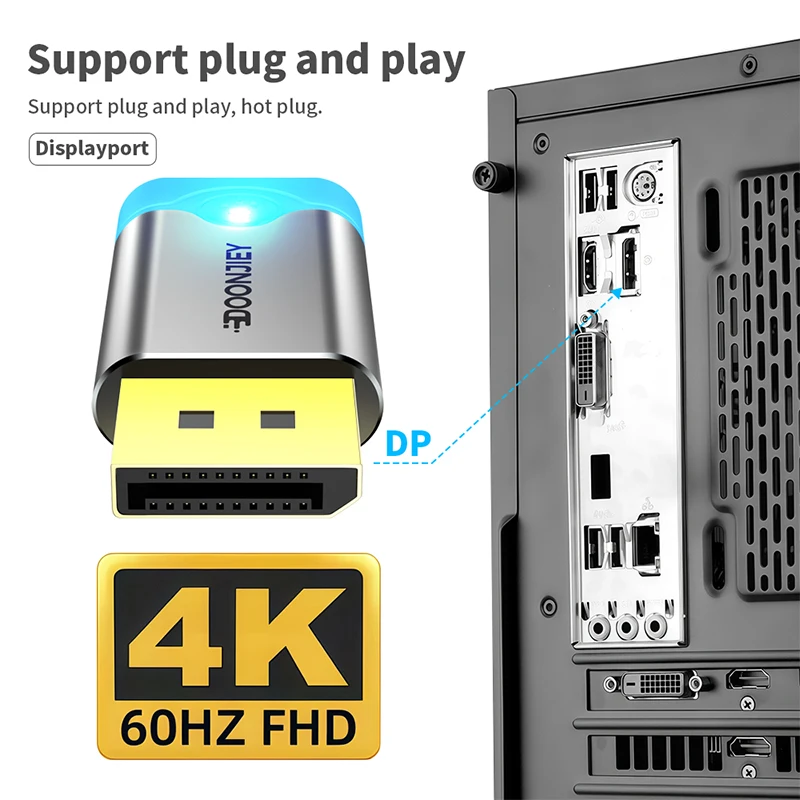 Adapter DisplayPort 8K Dummy Plug, Emulator Wyświetlacza Bez Monitora, Emulator EDID, Wirtualny Monitor GPU do PC, Laptopa, Komputera Stacjonarnego — zdjęcie produktu 5