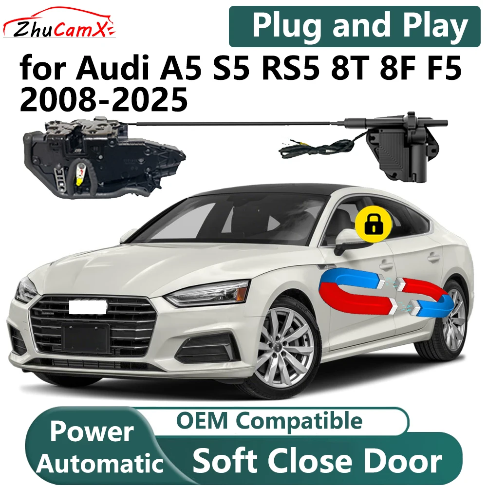 

ZhuCamX for Audi A5 S5 RS5 8T 8F F5 2008-2025 Car Electric Soft Close Door System Power Closing Door Latch Lock Plug and Play