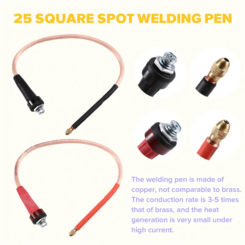 -A14E 銅スクエアハンドヘルドスポット溶接機ペン 25 18650 DIY バッテリーパック溶接ツール用