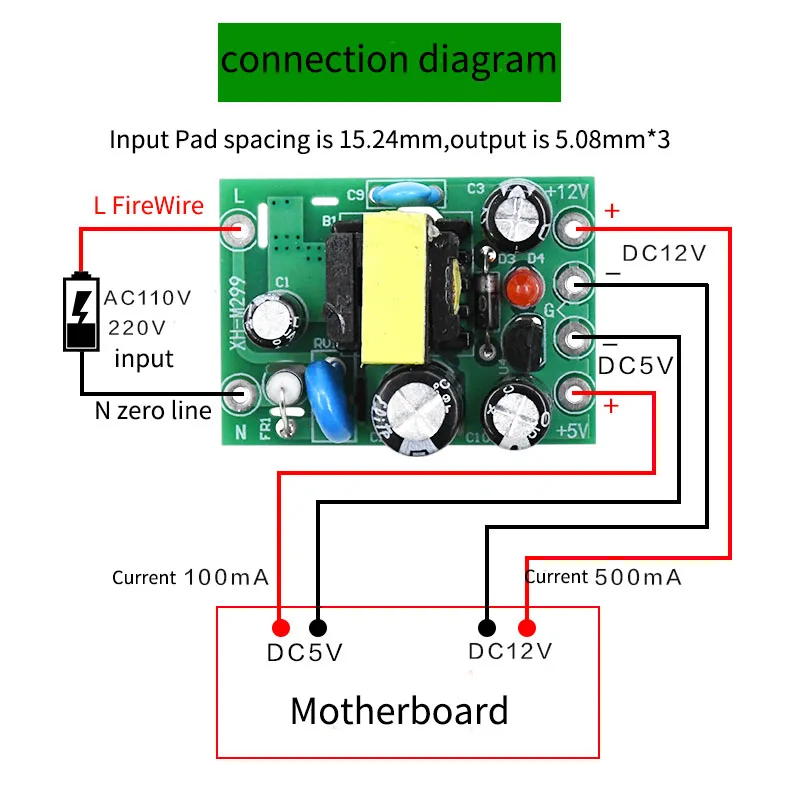 Javino AC DC Switching Power Supply Module Isolated Input Output AC110-220V To 5V 12V 100mA 500mA AC-DC Converter