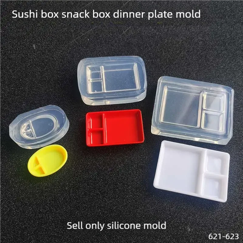 DIY Handcraft Mini Sushi box Resin Mold Food Play Miniature Pinching Mould Epoxy Resin Mold UV Resin Moldse