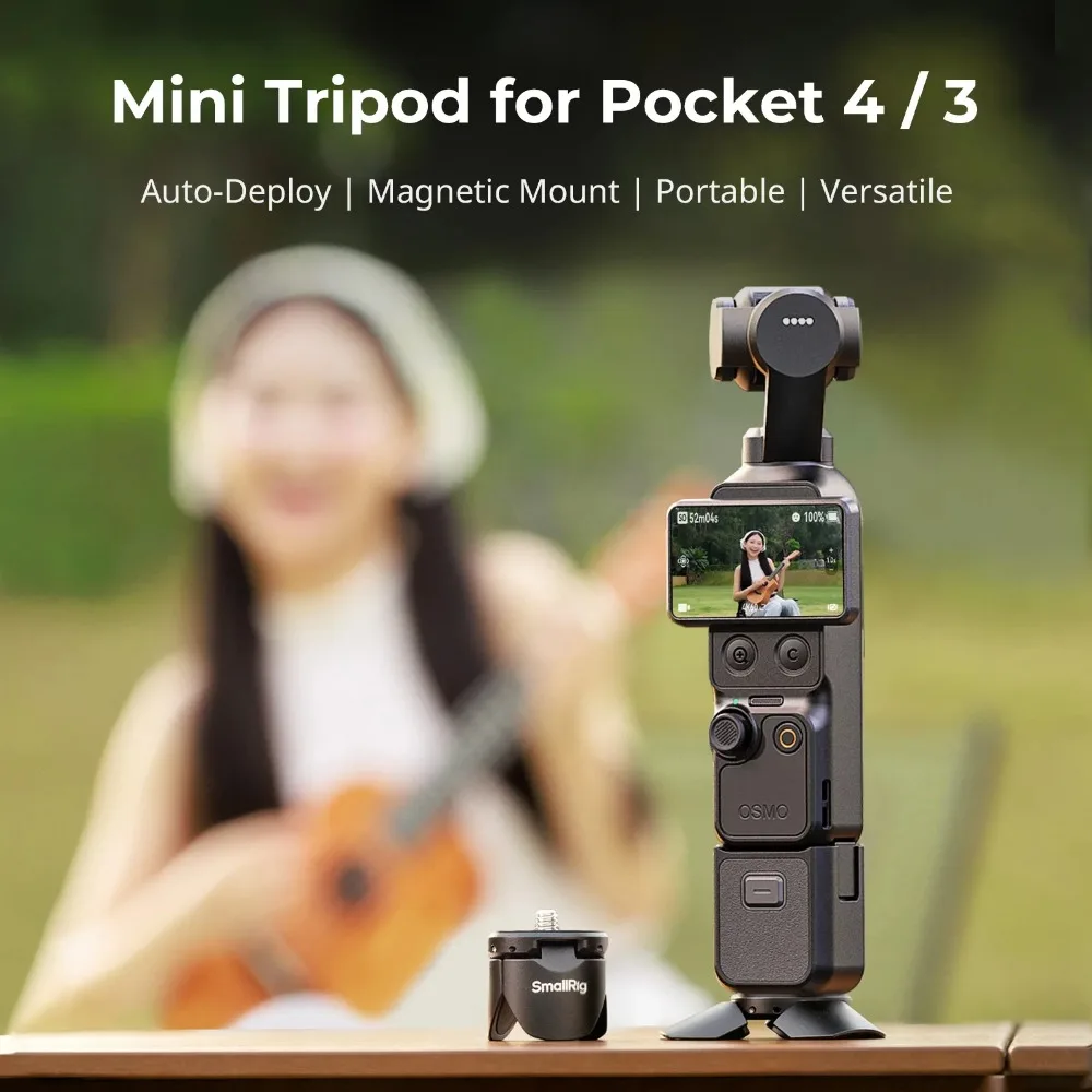 

SmallRig Mini Quick Release Camera Tripod for DJI Osmo Pocket 4/3 Portable Magnetic Tripod for Pocket 4/3 Action 6/5Pro Insta360