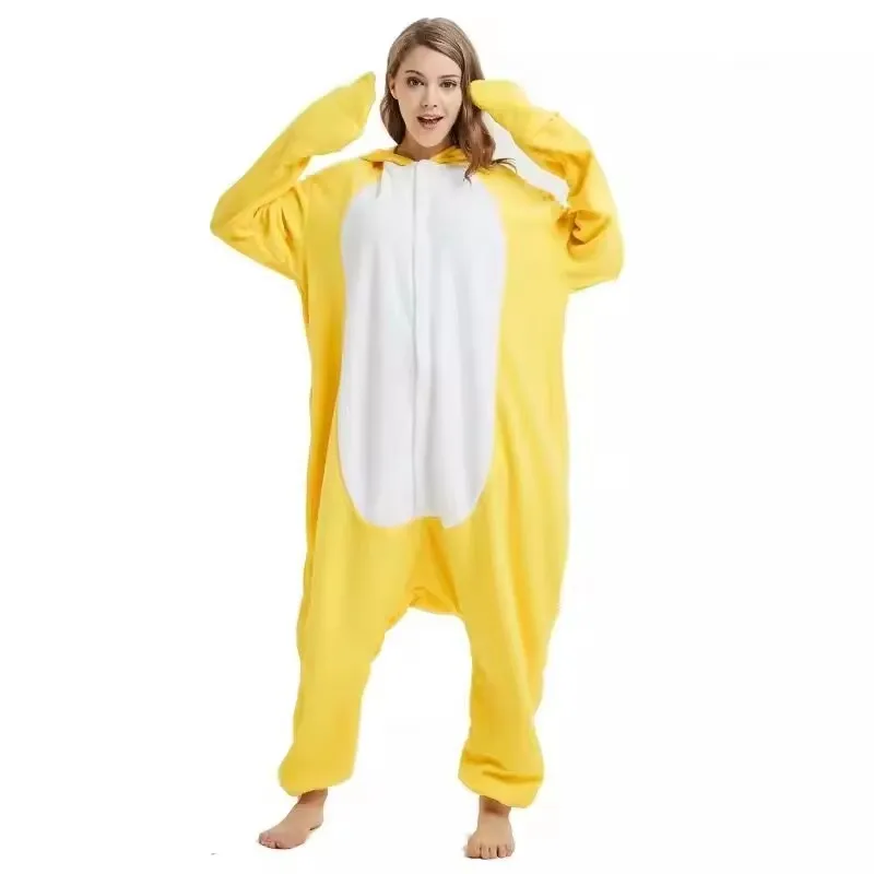 الأصفر بطة نيسيي الحيوان Kigurumi يونيكورن منامة هالوين الكبار الكرتون بيجامة تأثيري حفلة النساء الرجال Homewear النعال XXL