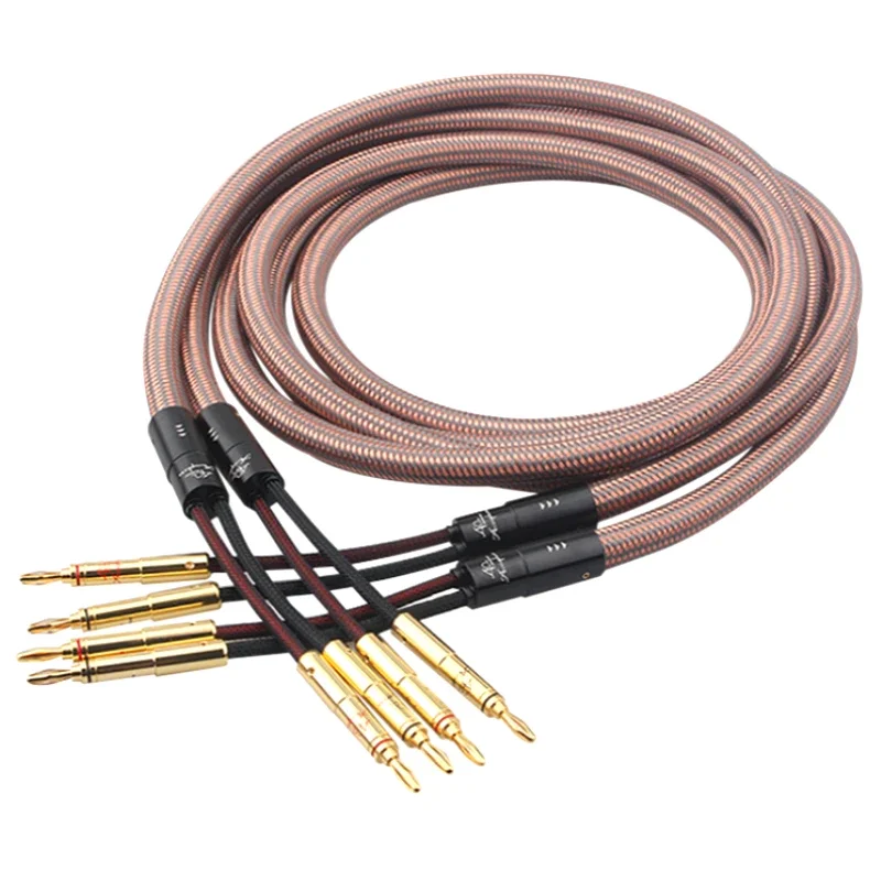 40th Anniversary Edition Speaker Cable HiFi Audio Amplifier Speaker Wire Gold Plated Banana Plug Main Speaker Surround Cable