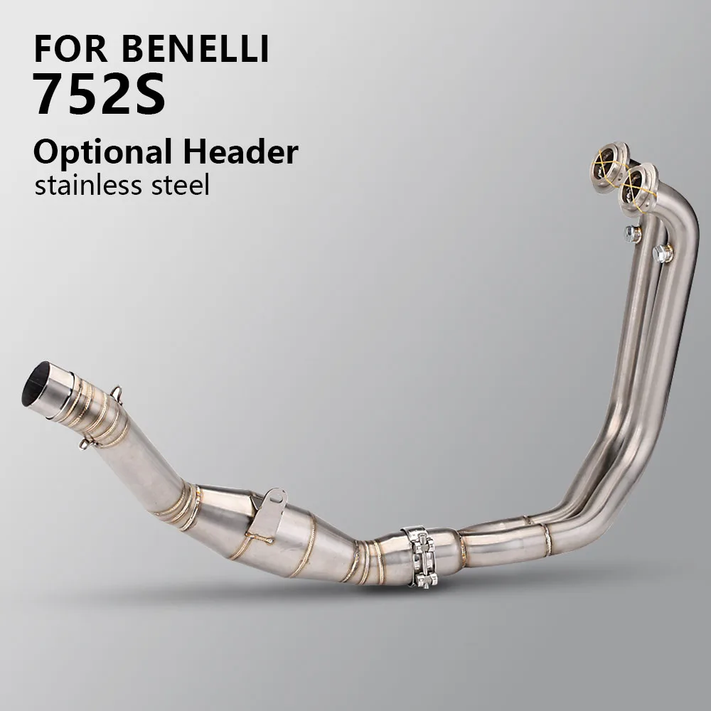 Motorcycle Exhaust Full System Modified Optional Header Slip on For Beneli 752s Stainless Steel Front Link Pipe Muffler Escape