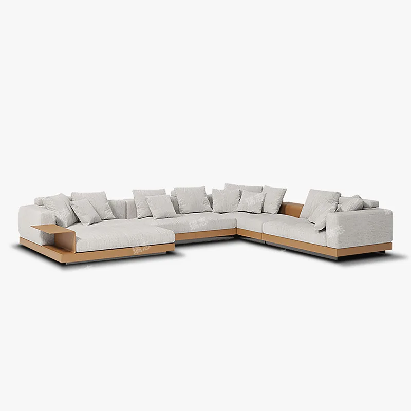

Fabric sofa Italian minimalist light luxury simple living room large flat-floor villa combination corner fabric sofa