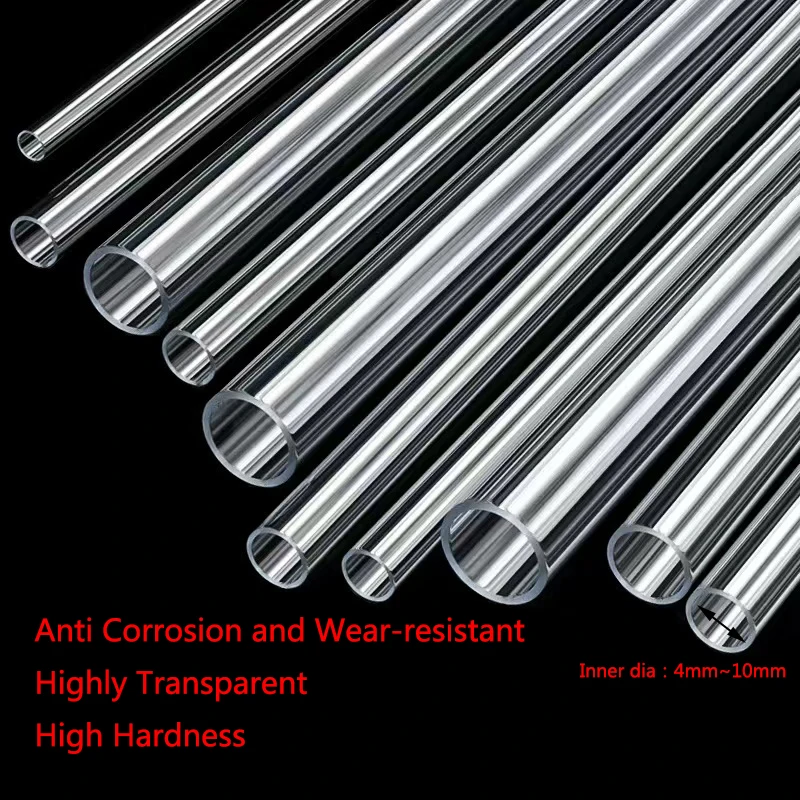 High Transperant Aquarium Water Pipe PETG Acrylic Hard Tube Transparent Rigid Tubing OD 6mm 8mm 10mm 12mm 50CM Clear 5Pcs/lot