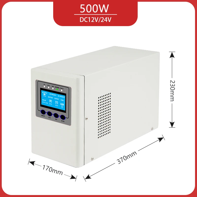 

500W Off Grid Solar Inverter Built in MPPT Low Frequency Pure Sine 12V/24V 110V-220V Wave Home Use Inverter