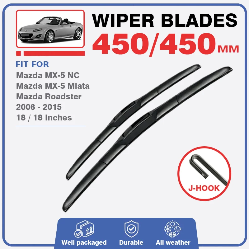 

Car Front Wiper Blades Set For Mazda MX-5 NC MX5 Miata Roadster 2006 - 2015 Windscreen Windshield Window Brushes Cover 2010 2011