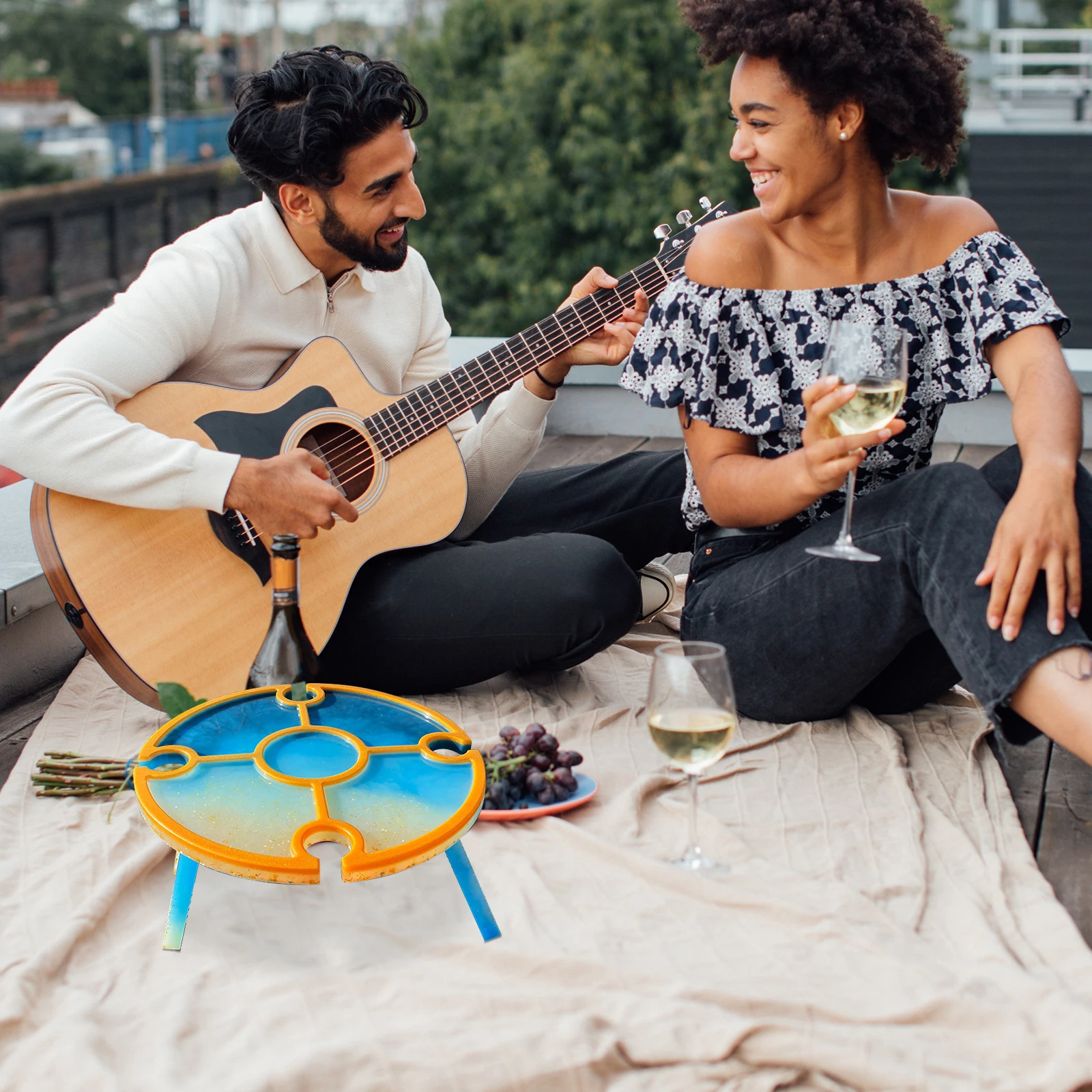 

Portable Folding Table Leg Mold Table Leg Mold DIY Silicone Square Tray Foldable Picnic Accessories Reusable Durable