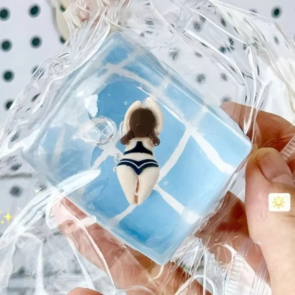 ソフトTPRスイミングプール型 スクイーズ玩具 不安解消 リラックス スローリバウンド フィジェット ストレス解消 ランダムスタイル TPR不安解消ギフト