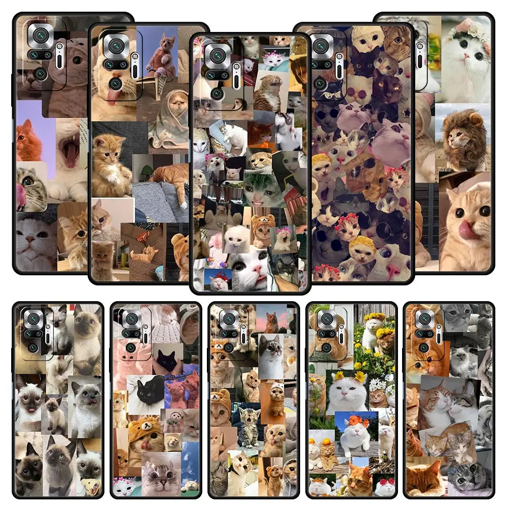 Cat Meme Funny Animals Phone Case For Xiaomi Redmi Note 12 5G 11 10 Pro Plus 9S 9 8 7 9T 8T 10C 9C 9A 5G K50 Gaming Soft Cover