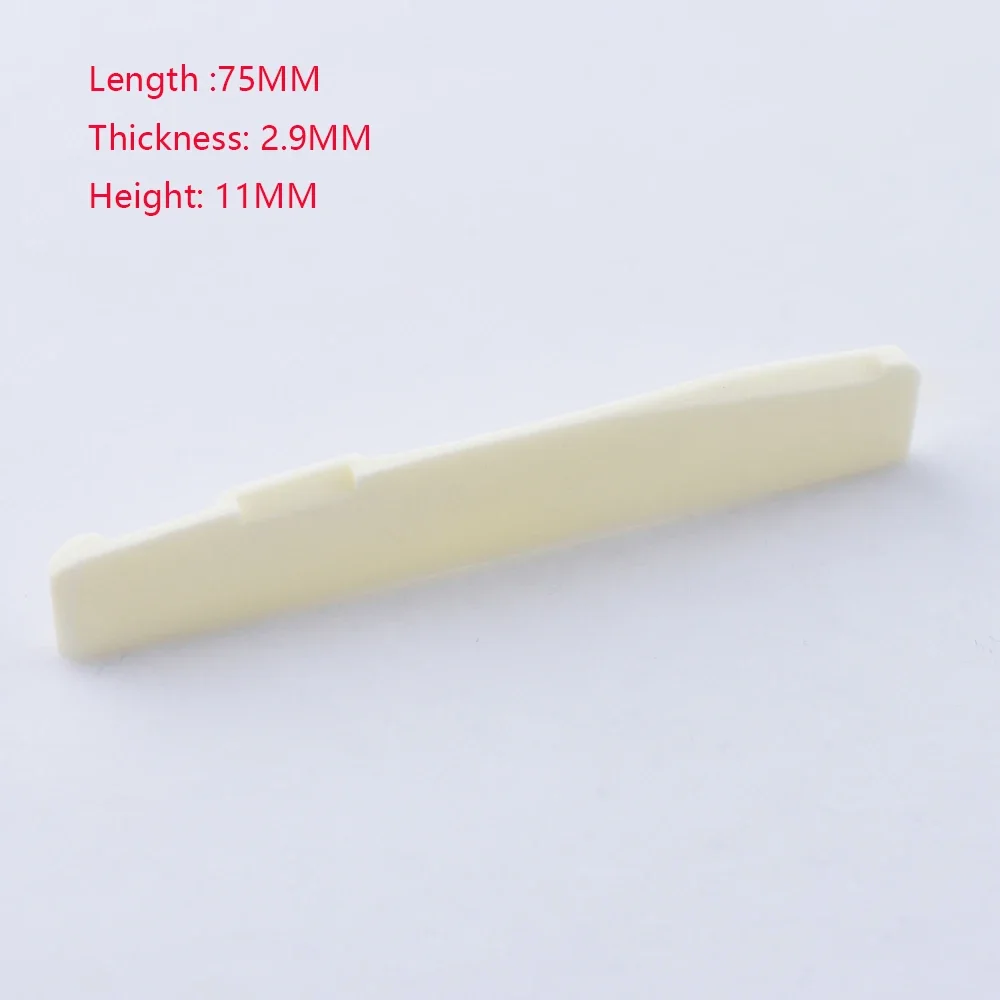 1 Piece Real  Bone  Bridge Saddle  For Folk  Acoustic  Guitar   72MM/74MM/75MM/76MM/80MM