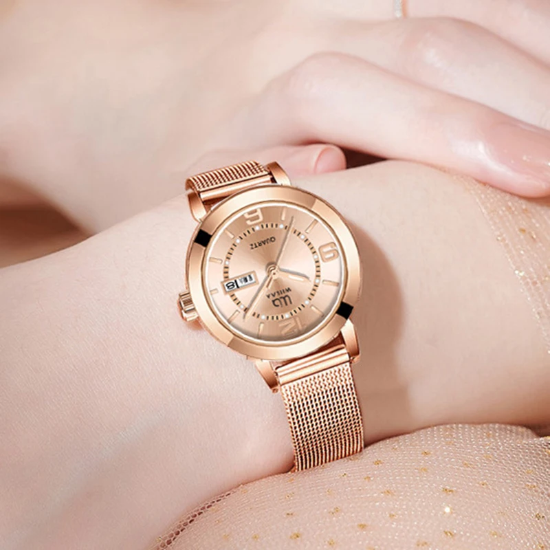 Women Wrist Watches For Ladies Wrist Watches Top Brand Luxury Rose Gold Stainless Steel Band Female Clock High Quality 2024