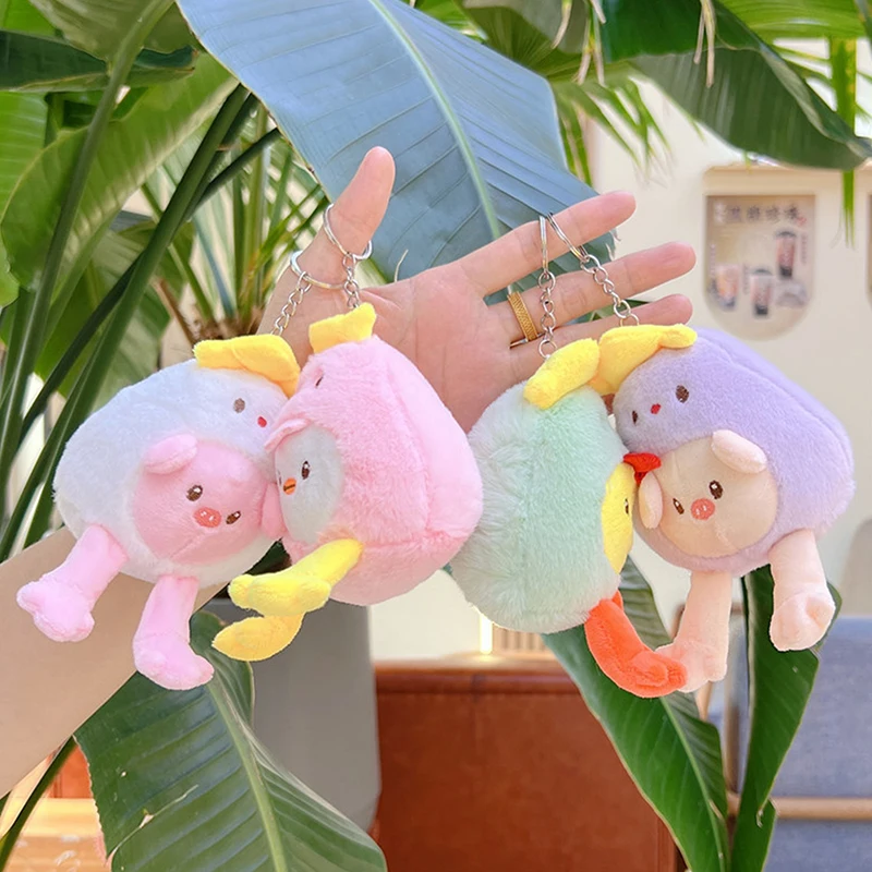 Cute Cross Dressing Animal Plush Doll Toy Pendants Key Chain Backpack Hangings Ornaments