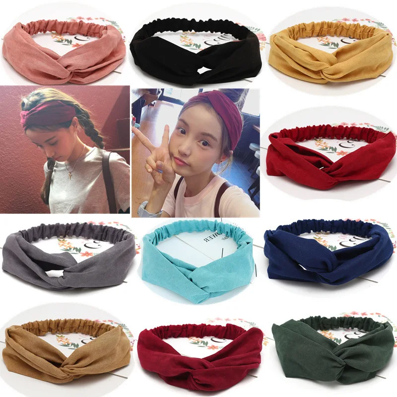 

Women Suede Solid Headbands Turban Knot Elastic Hairbands Girls Knot Headdress Hair Wrap Accessories princess scrunchie clips