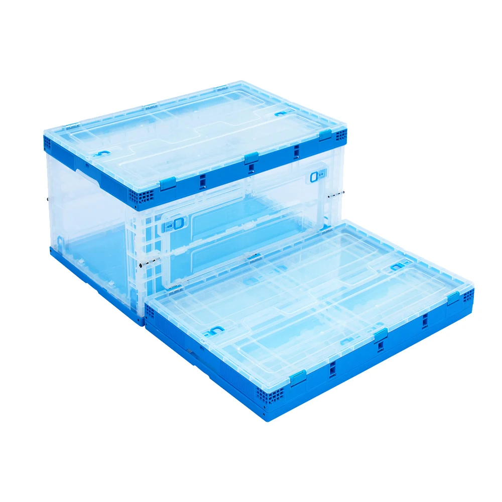 Plastic Storage Folding Transparent Storage Stackable Container Box Boxes with Lid Dividers