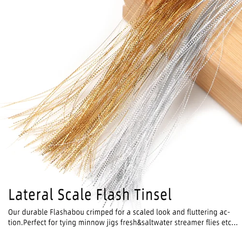 Imagen 2 del producto Vampfly, 1/2 paquetes, escala Lateral, oropel Flash, materiales para atado de moscas para plantillas de pececillos, lubina, trucha, serpentina de agua salada, moscas, señuelo de pesca