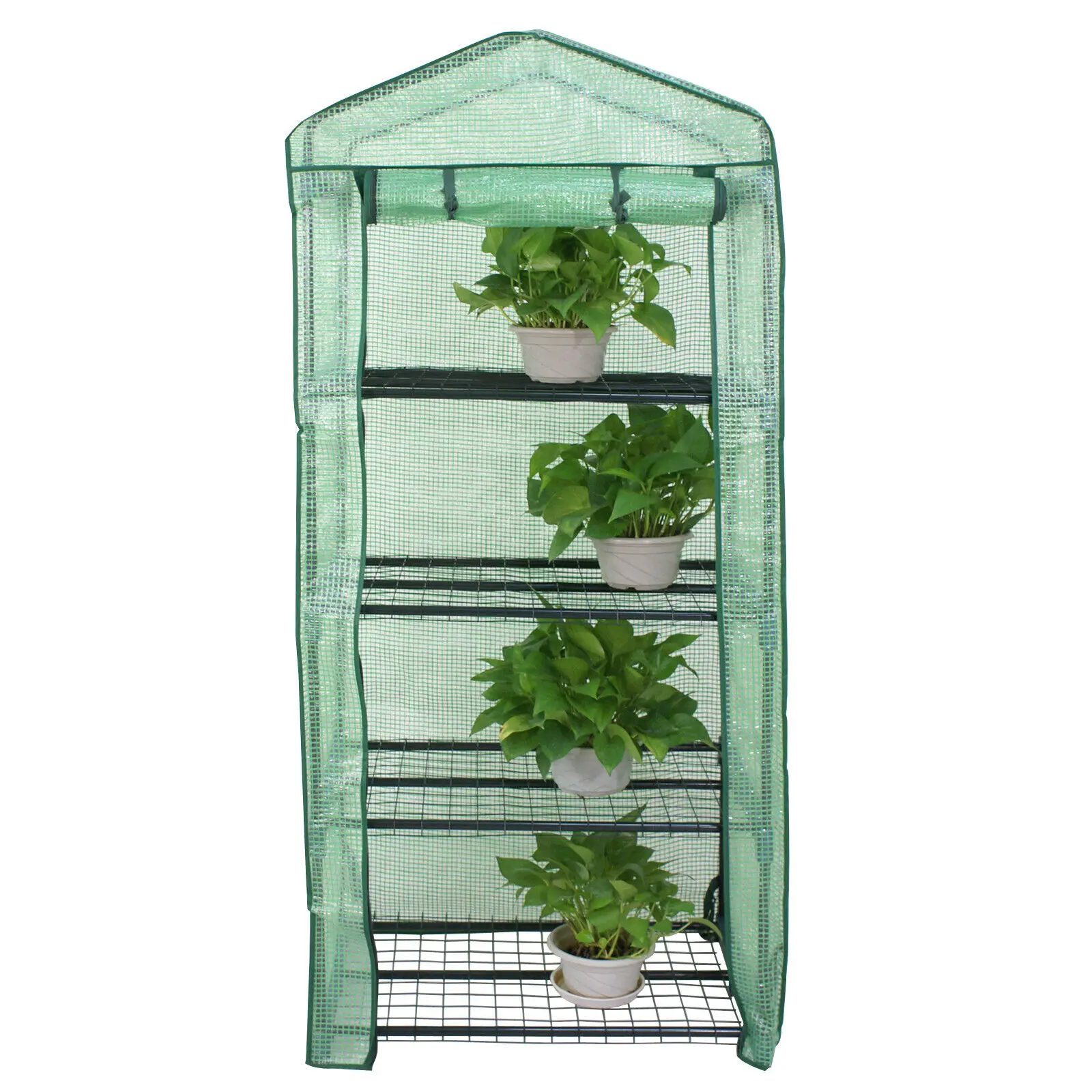 4-Tier Greenhouse Cultivating Plants Seeds Flowers Storage Green House Shelves