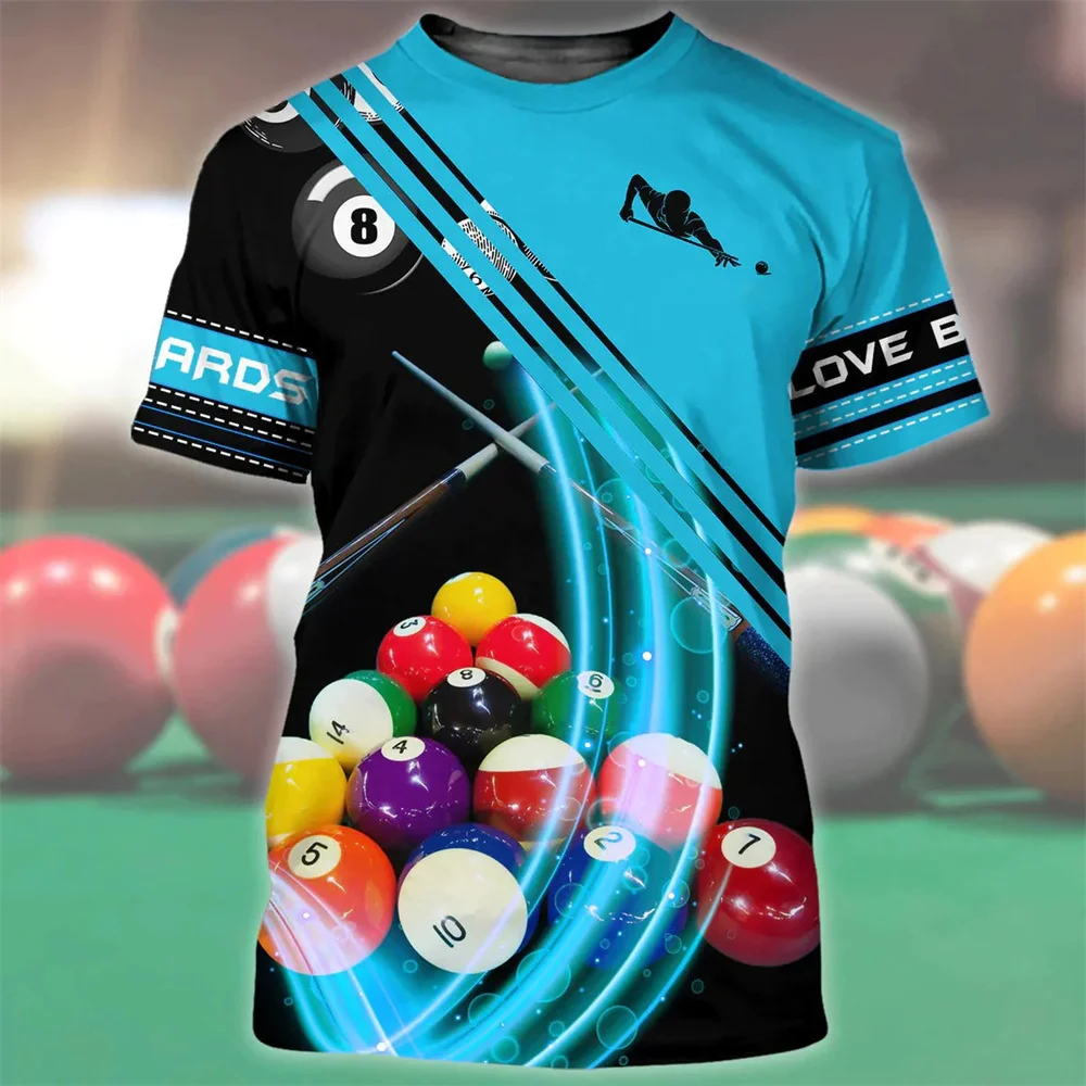 Love Billiards Snooker Fitness T Shirt 3D Print Gym Clothing Men Shirts Funny Fashion Streetwear T-shirt Unisex Short Sleeve Top