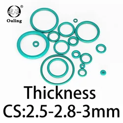 O-ring thickness 2.5/2.8/3mm CS fluororubber FKM sealing temperature resistant gasket rubber ring complete in specifications.-.