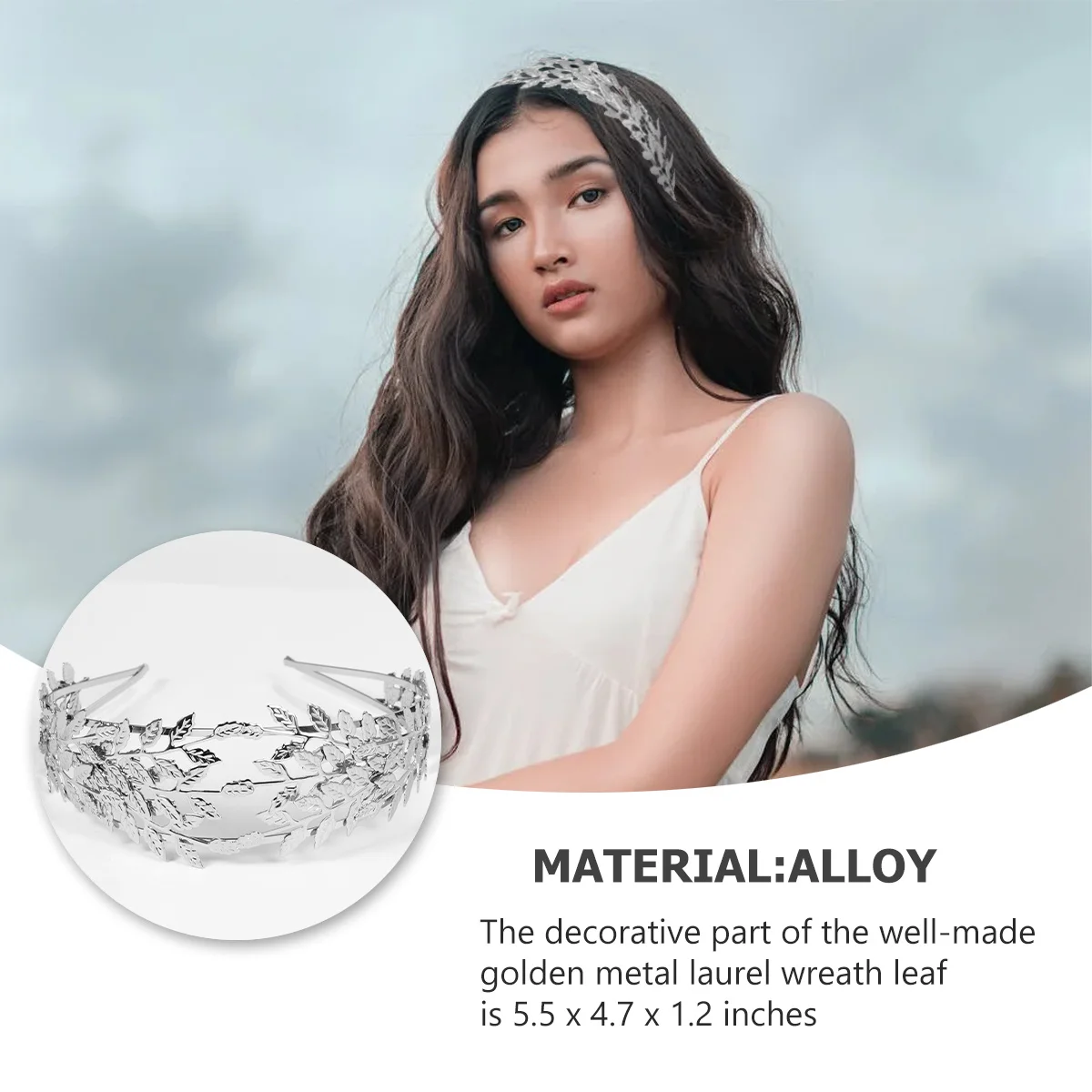

1 шт., обруч для волос в стиле барокко, дизайн листьев из сплава, легкая удобная повязка на голову для свадебной вечеринки, реквизит для фотосессии, свадебный аксессуар для волос