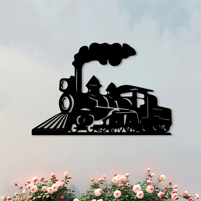 Arte de Pared de Metal con Diseño de Tren Vintage, Escultura de Locomotora de Hierro, Mural Colgante para Sala de Estar u Oficina, Decoración para el Día del Padre o Navidad, Regalo