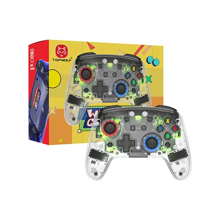 For Nintendo Switch Gamepad Switch Pro Controller Transparent Luminous Handle RGB Glare for Android Mobile Phone Handle