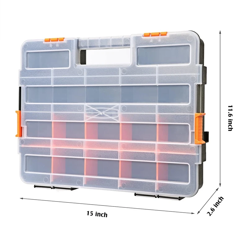 Stackable Tool Box Portable Parts Box Hardware Tool Storage Case Multi-grid Plastic Tool Case Electronic Component Toolbox